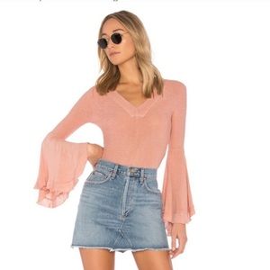 Free People Knit Bell Sleeve Top